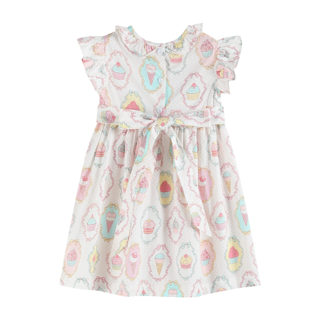 Pink & White Birthday Girl Smocked Dress