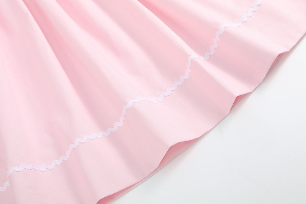 Pink & White Smocked Bishop Dress